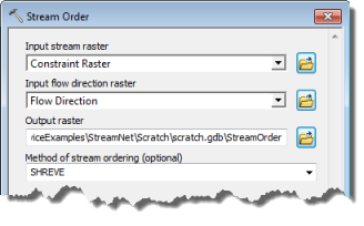 Parameter von "Stream Order" Parameter von "Stream Order"